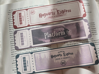 Marque-pages Tickets pour Poudlard ♥ Collection Harry Potter