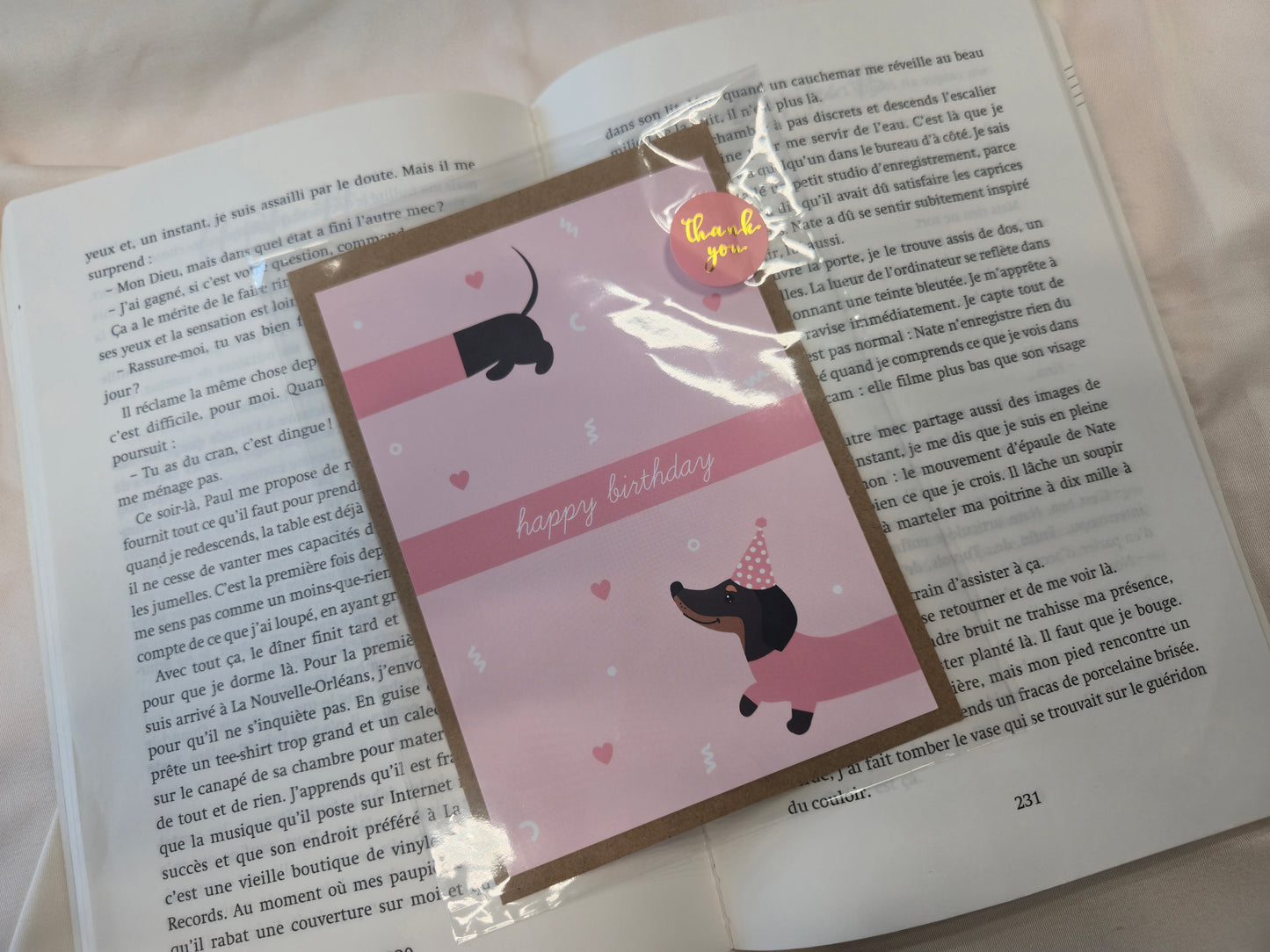 Carte d'anniversaire Teckel - Chien saucisse ♥