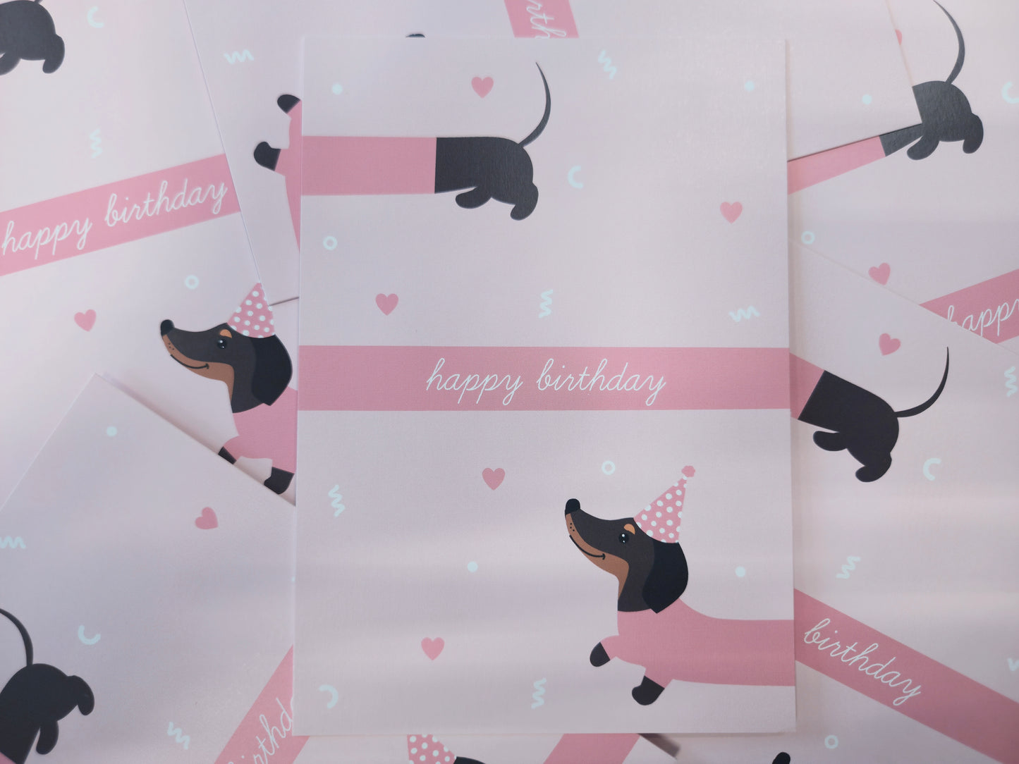 Carte d'anniversaire Teckel - Chien saucisse ♥