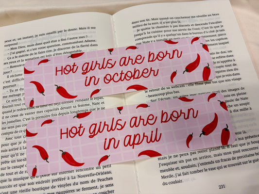 Marque-pages ♥ Hot Girls Are Born In... ♥