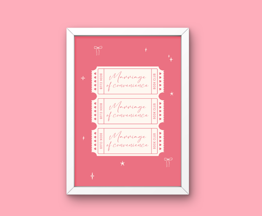 Affiche Marriage of convenience Book Club ♥ Collection Tickets Tropes
