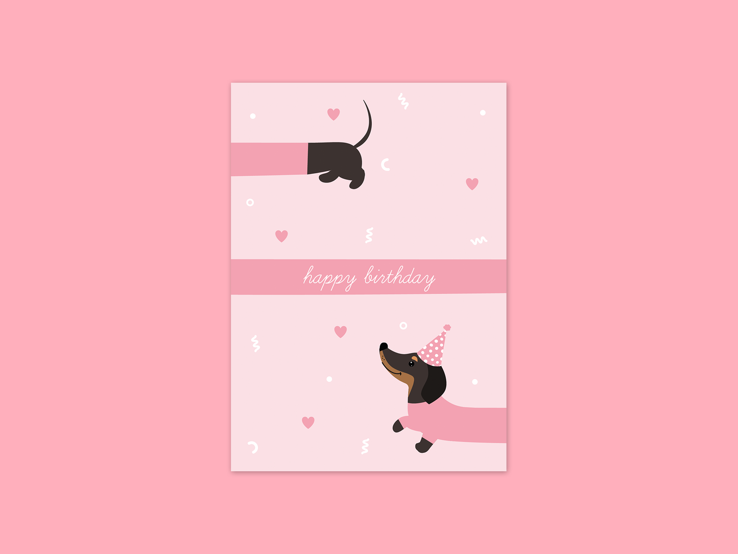 Carte d'anniversaire Teckel - Chien saucisse ♥