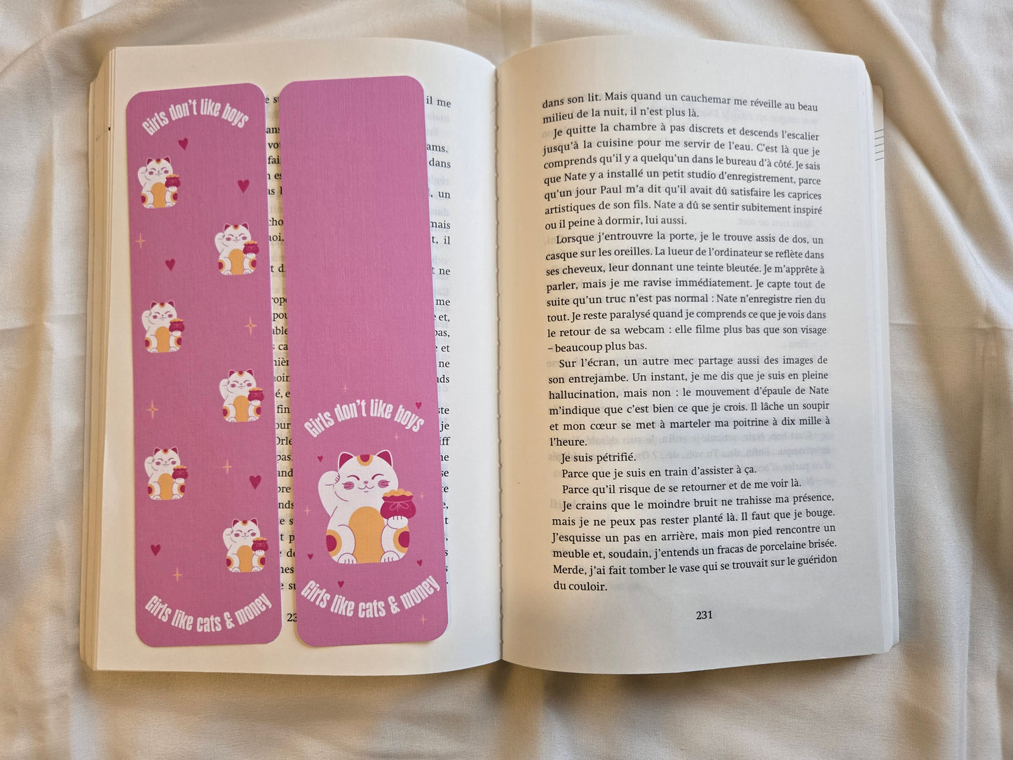 Marque-pages Girls don’t like boys, girls like cats and money ♥