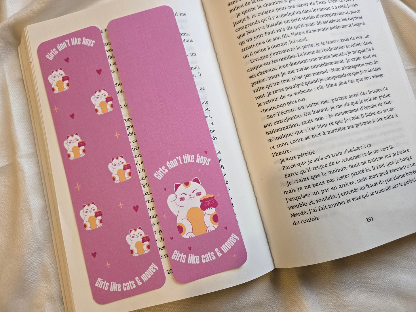 Marque-pages Girls don’t like boys, girls like cats and money ♥