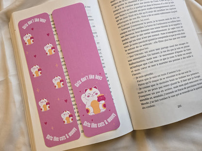 Marque-pages Girls don’t like boys, girls like cats and money ♥
