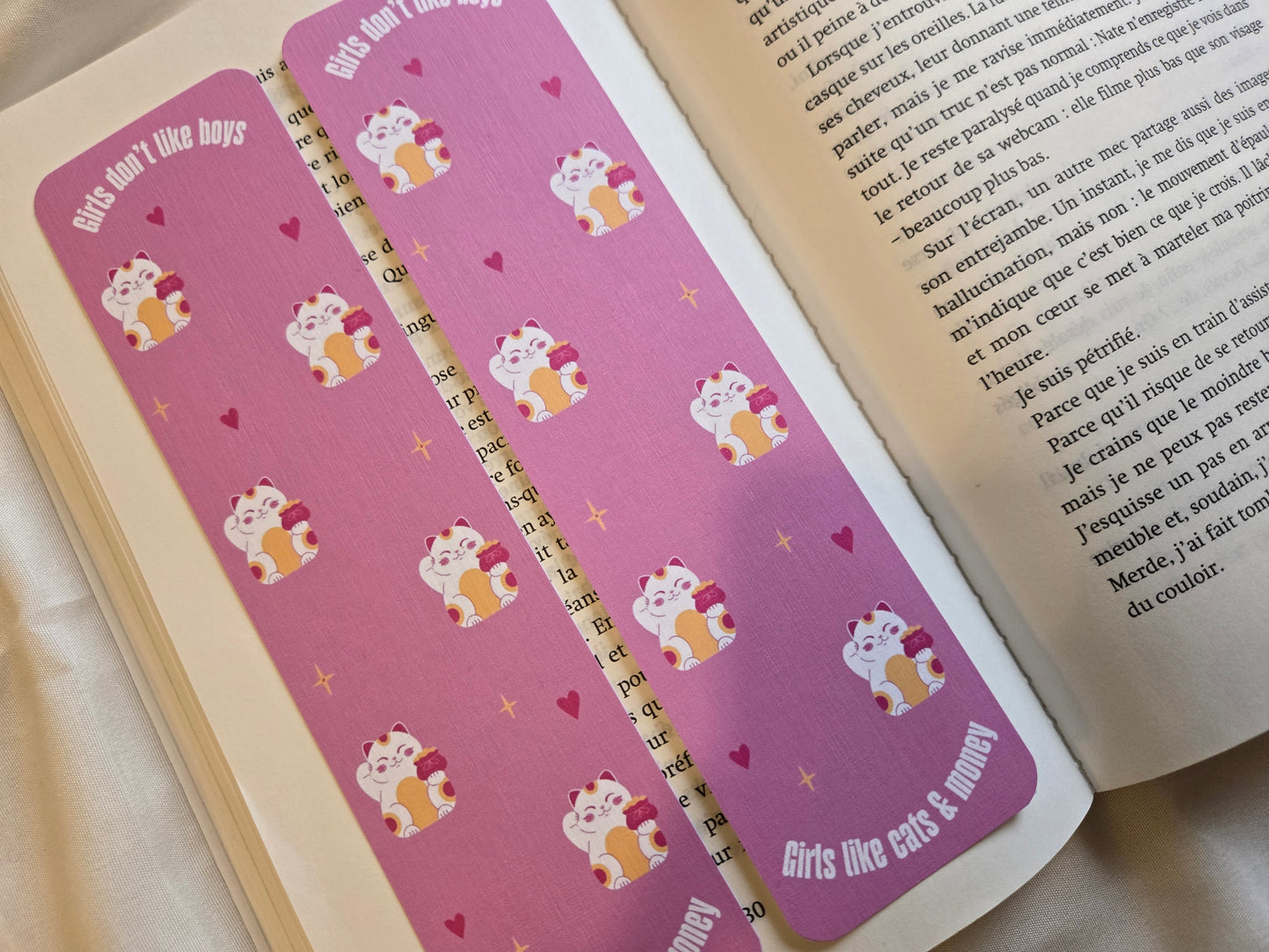 Marque-pages Girls don’t like boys, girls like cats and money ♥