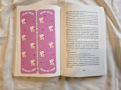 Marque-pages Girls don’t like boys, girls like cats and money ♥