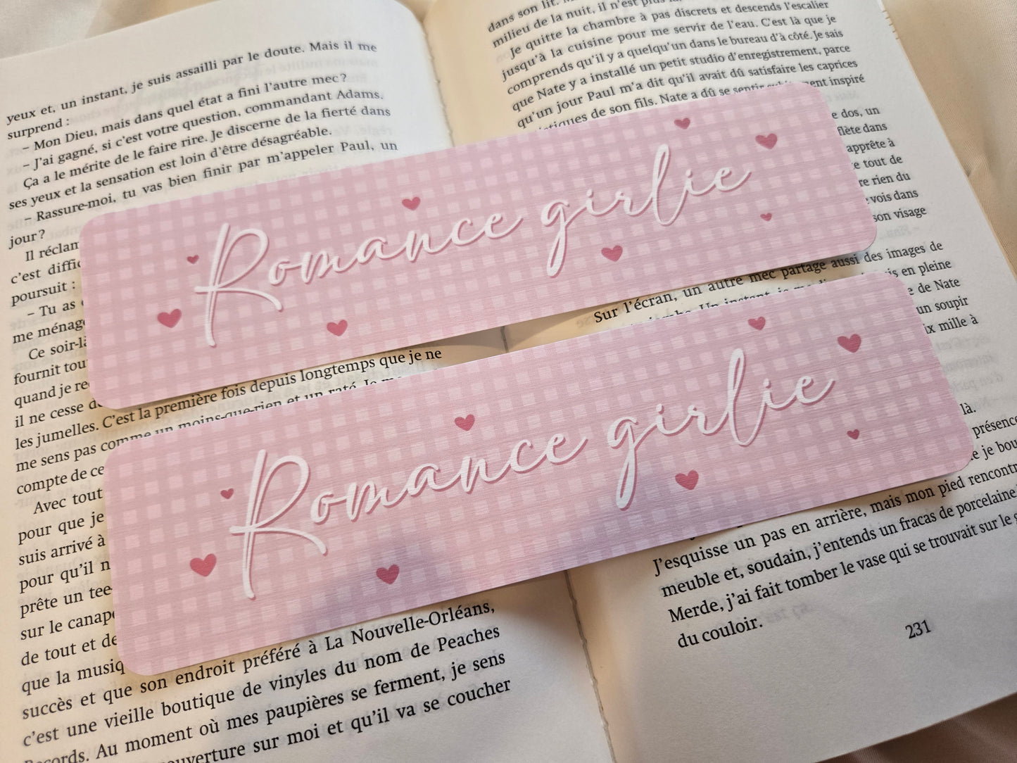 Marque-page Vichy ♥ Romance Girlie