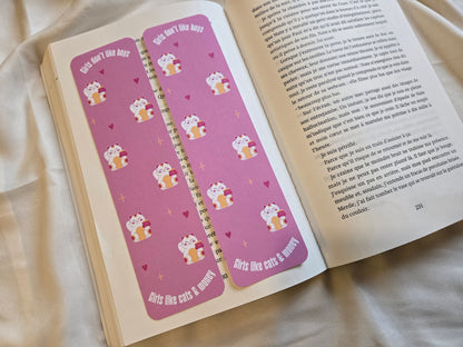 Marque-pages Girls don’t like boys, girls like cats and money ♥