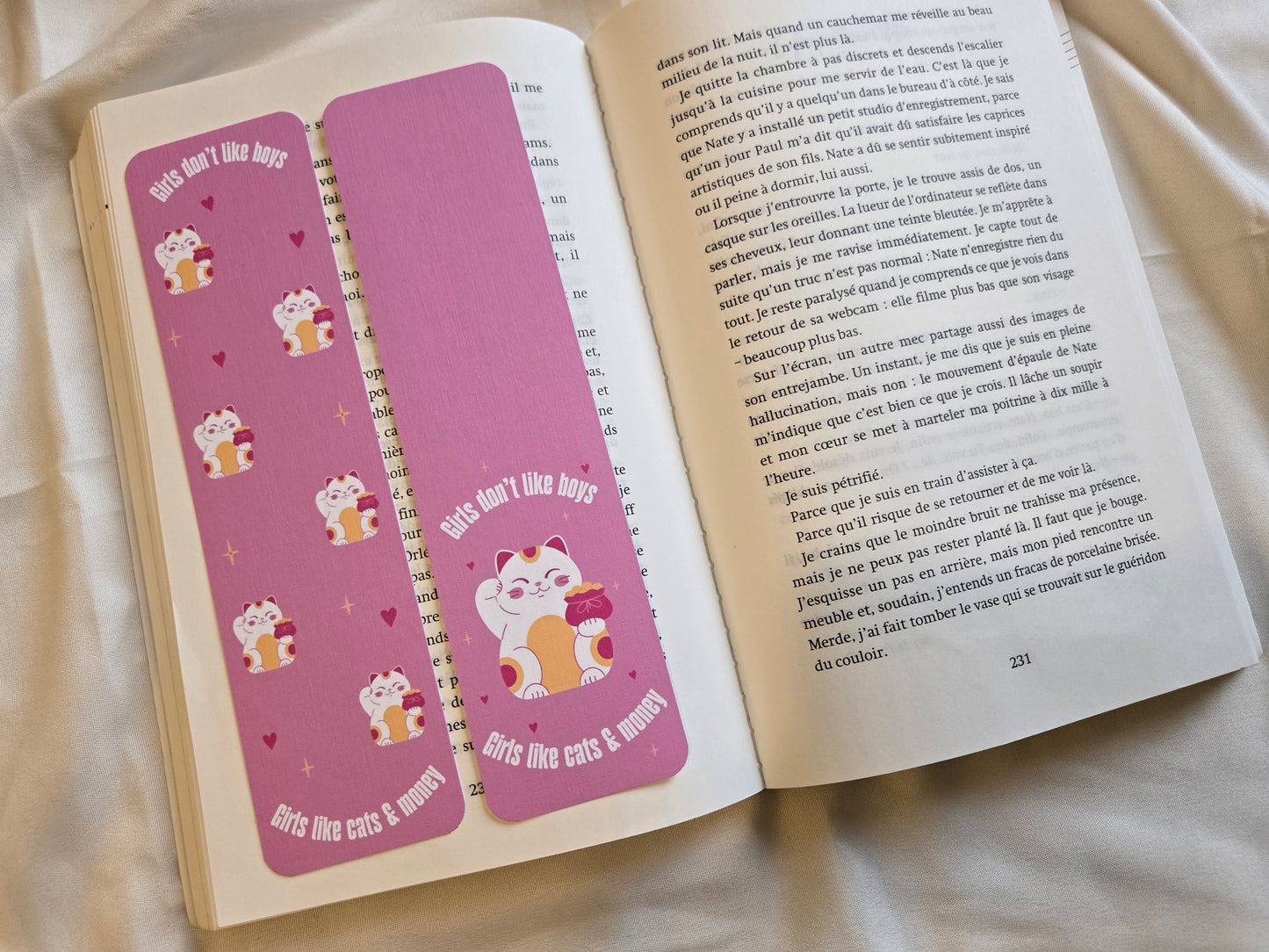 Marque-pages Girls don’t like boys, girls like cats and money ♥